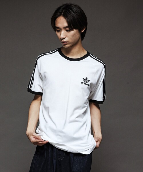 FREAK'S STORE(フリークスストア)の「adidas/アディダス 限定展開 アディカラー クラシックス スリーストライプス Tシャツ(Tシャツ/カットソー・メンズ・ブラック/ネイビー/ホワイト・MEDIUM/SMALL/X-LARGE/LARGE)」の15枚目の写真