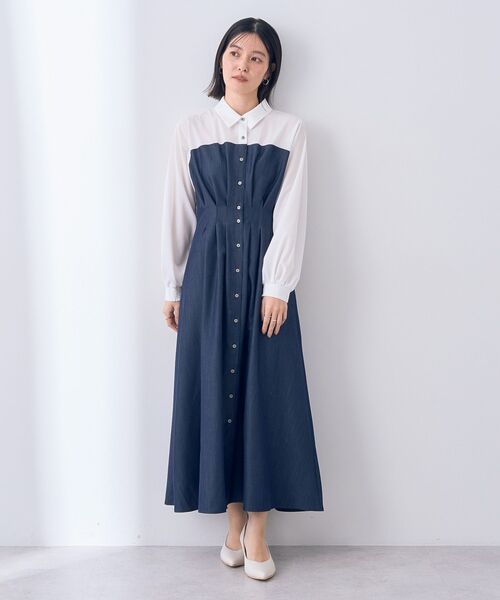 今季！YECCA VECCA イエッカヴェッカベアドッキングワンピ　シャツワンピ ベアドッキングワンピース/YECCA VECCA（イェッカ ヴェッカ）の