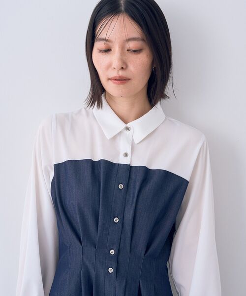 今季！YECCA VECCA イエッカヴェッカベアドッキングワンピ　シャツワンピ ベアドッキングワンピース/YECCA VECCA（イェッカ ヴェッカ）の