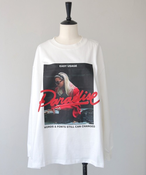 HER CLOSET(ハークローゼット)の「【shemoshelly】フォトプリントロゴオーバーサイズ ロンT(Tシャツ/カットソー・レディース・オフホワイト/ブラック・FREE)」の14枚目の写真