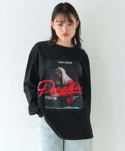 HER CLOSET(ハークローゼット)の「【shemoshelly】フォトプリントロゴオーバーサイズ ロンT(Tシャツ/カットソー・レディース・オフホワイト/ブラック・FREE)」の22枚目の写真