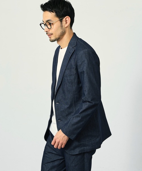 EDWIN(エドウィン)の「EDWIN エドウィン デニスラ テーラードジャケット ストレッチ ビジネス(テーラードジャケット・メンズ・グレー/ネイビー・SMALL/MEDIUM/LARGE/X-LARGE)」の4枚目の写真