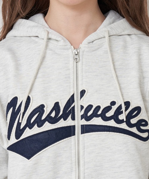 RAY CASSIN（レイカズン）の「ロゴジップフードパーカー（パーカー・レディース・ホワイト系その他/ネイビー/グレー系その他2・FREE）」の8枚目の写真