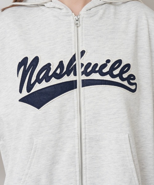 RAY CASSIN（レイカズン）の「ロゴジップフードパーカー（パーカー・レディース・ホワイト系その他/ネイビー/グレー系その他2・FREE）」の5枚目の写真