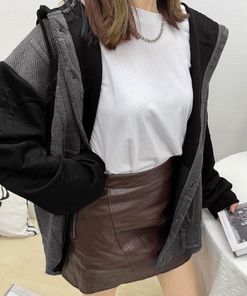Miniministore(ミニミニストア)の「エンボスロゴパーカー韓国風前開きパーカー(パーカー・レディース・ブラック/グレー・FREE)」の13枚目の写真