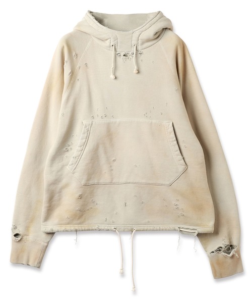 JIEDA（ジエダ）の「DAMAGE PULLOVER HOODIE（パーカー・メンズ・ブラック/オフホワイト・1/2）」の14枚目の写真