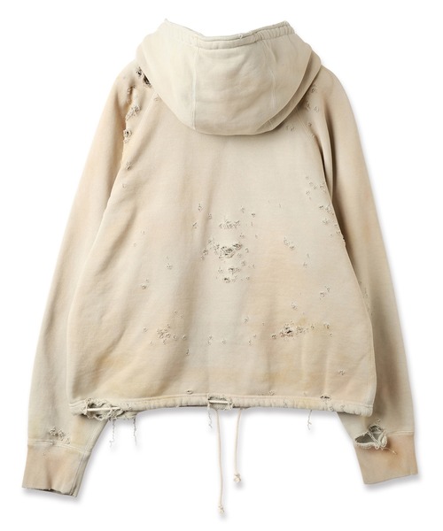 JIEDA（ジエダ）の「DAMAGE PULLOVER HOODIE（パーカー・メンズ・ブラック/オフホワイト・1/2）」の15枚目の写真