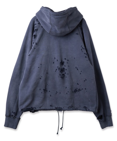 JIEDA（ジエダ）の「DAMAGE PULLOVER HOODIE（パーカー・メンズ・ブラック/オフホワイト・1/2）」の17枚目の写真