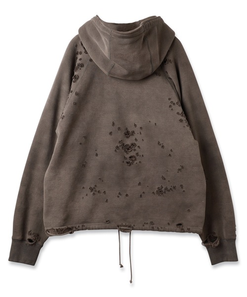 JIEDA（ジエダ）の「DAMAGE PULLOVER HOODIE（パーカー・メンズ・ブラック/オフホワイト・1/2）」の13枚目の写真