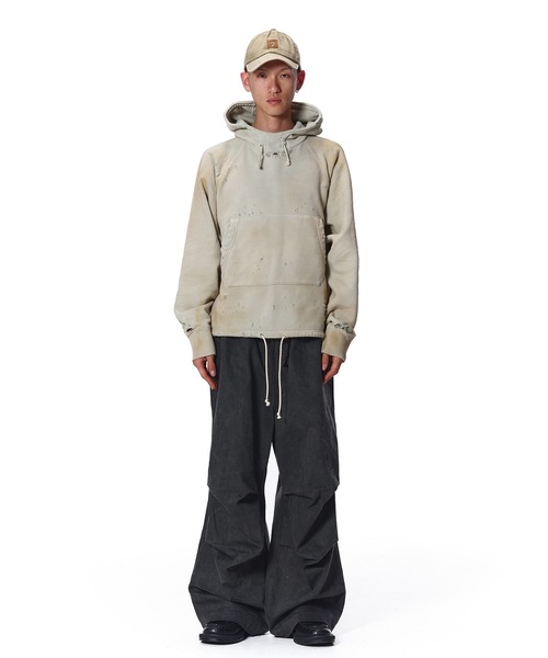 JIEDA（ジエダ）の「DAMAGE PULLOVER HOODIE（パーカー・メンズ・ブラック/オフホワイト・1/2）」の3枚目の写真