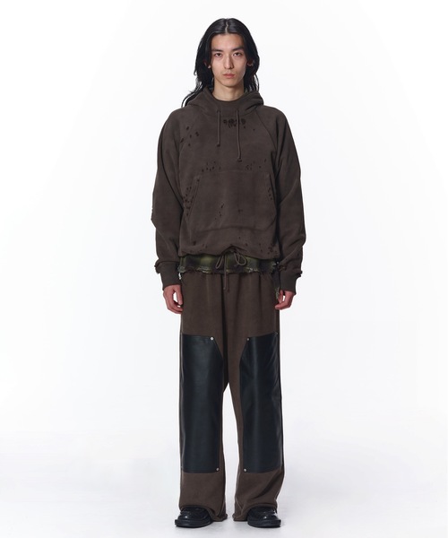 JIEDA（ジエダ）の「DAMAGE PULLOVER HOODIE（パーカー・メンズ・ブラック/オフホワイト・1/2）」の6枚目の写真