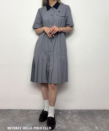 179/WG（イチナナキュウダブルジー）の「【BEVERLY HILLS POLO CLUB】プリーツヘム半袖ワンピース（ワンピース）」