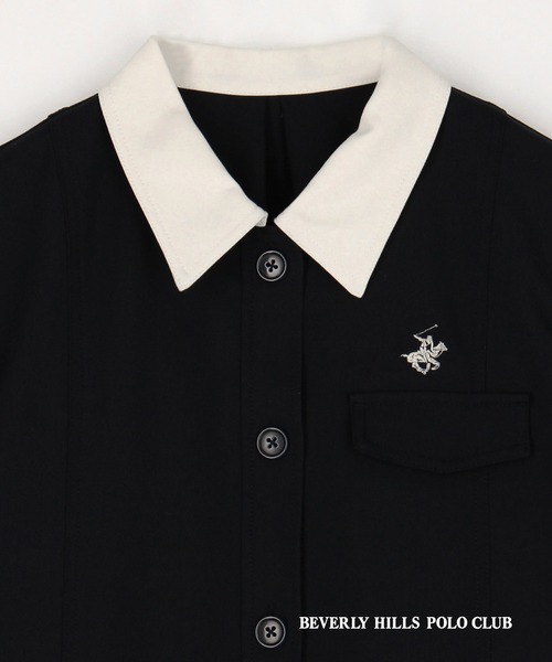 BEVERLY HILLS POLO CLUB】プリーツヘム半袖ワンピース（ワンピース