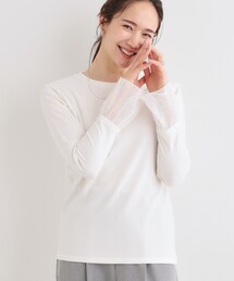 SHOO・LA・RUE | 【S-LL】重ね着コーデで差をつける お袖チュールリブトップス(Tシャツ/カットソー)