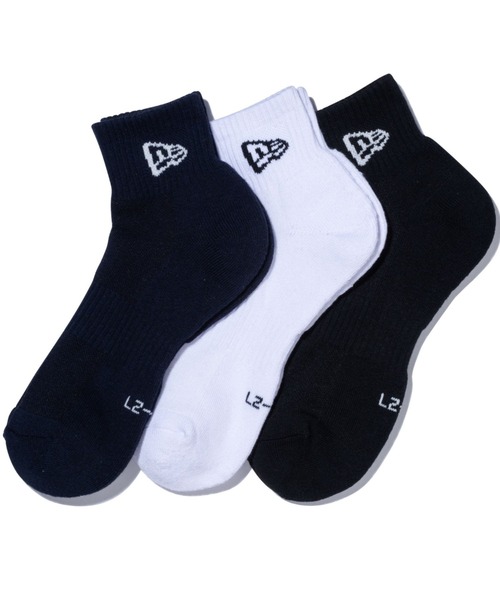 NEW ERA(ニューエラ)の「NEW ERA/ニューエラ ソックス SOCKS ANKLE 3P アンクル 3足組 14518186/14518188/14518191/14489710(ソックス/靴下・メンズ・ホワイト/マルチ/ブラック/グレー・21-23cm/25-27CM)」の4枚目の写真