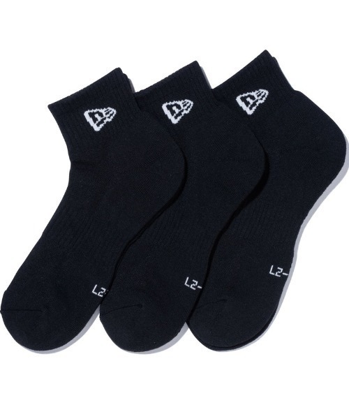 NEW ERA(ニューエラ)の「NEW ERA/ニューエラ ソックス SOCKS ANKLE 3P アンクル 3足組 14518186/14518188/14518191/14489710(ソックス/靴下・メンズ・ホワイト/マルチ/ブラック/グレー・21-23cm/25-27CM)」の2枚目の写真