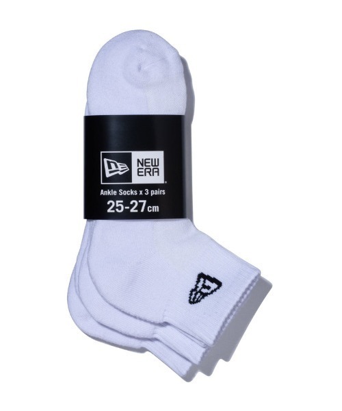 NEW ERA(ニューエラ)の「NEW ERA/ニューエラ ソックス SOCKS ANKLE 3P アンクル 3足組 14518186/14518188/14518191/14489710(ソックス/靴下・メンズ・ホワイト/マルチ/ブラック/グレー・21-23cm/25-27CM)」の18枚目の写真