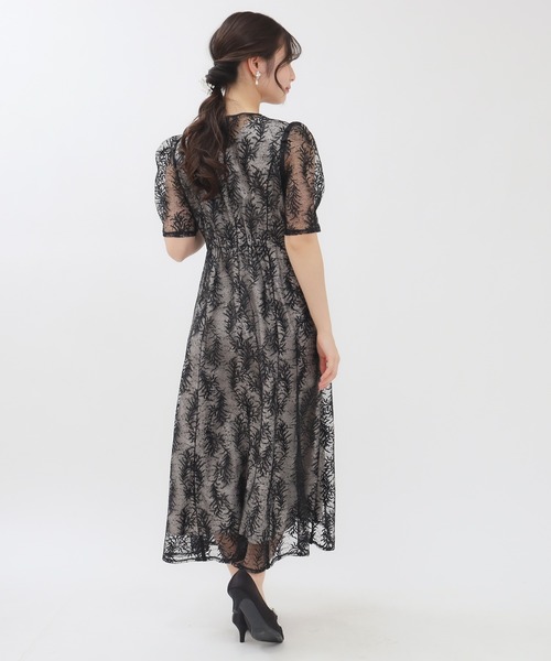 TRUDEA(トルディア)の「スパンコール刺繍レースワンピース(ドレス・レディース・ブラック/ピンクベージュ・MEDIUM)」の12枚目の写真