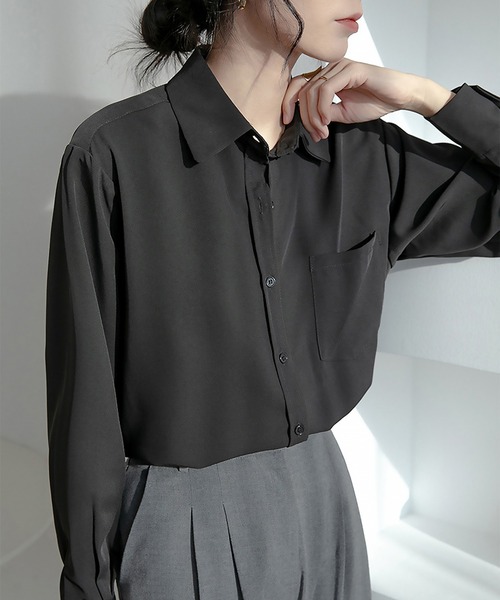blackdia ocean(ブラックダイヤオーシャン)の「blackdia ocean ニュアンス ベーシックシャツ(シャツ/ブラウス・レディース・ホワイト/パープル/ブラック/ブルー・SMALL/MEDIUM/LARGE)」の16枚目の写真
