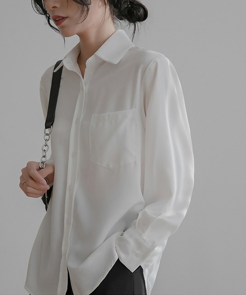 blackdia ocean(ブラックダイヤオーシャン)の「blackdia ocean ニュアンス ベーシックシャツ(シャツ/ブラウス・レディース・ホワイト/パープル/ブラック/ブルー・SMALL/MEDIUM/LARGE)」の13枚目の写真