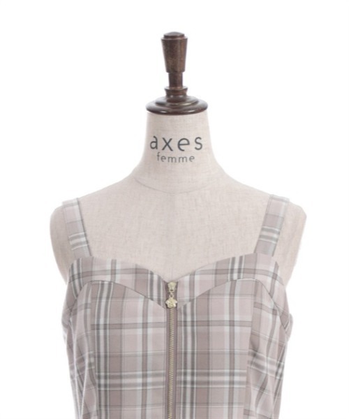 axes femme(アクシーズファム)の「センタージップチェックジャンスカ(ジャンパースカート・レディース・ブルー/ベージュ/ラベンダー・FREE)」の16枚目の写真