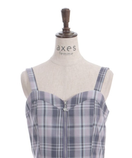 axes femme(アクシーズファム)の「センタージップチェックジャンスカ(ジャンパースカート・レディース・ブルー/ベージュ/ラベンダー・FREE)」の6枚目の写真