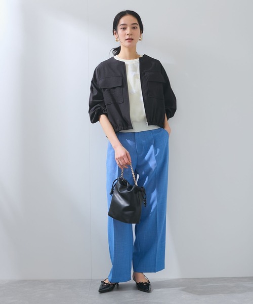 VIS（ビス）の「【WEB限定】気流染めリネンライクダブルポケットブルゾン【防シワ/UVケア/接触冷感/洗える】（ブルゾン・レディース・ベージュ/カーキ/スミクロ・FREE）」の22枚目の写真