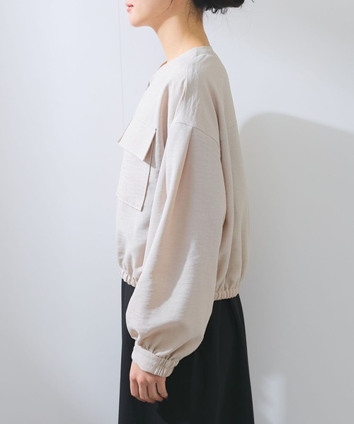 VIS（ビス）の「【WEB限定】気流染めリネンライクダブルポケットブルゾン【防シワ/UVケア/接触冷感/洗える】（ブルゾン・レディース・ベージュ/カーキ/スミクロ・FREE）」の9枚目の写真