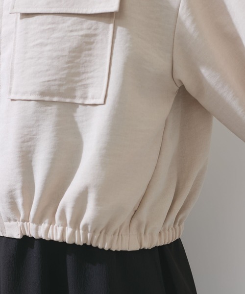 VIS（ビス）の「【WEB限定】気流染めリネンライクダブルポケットブルゾン【防シワ/UVケア/接触冷感/洗える】（ブルゾン・レディース・ベージュ/カーキ/スミクロ・FREE）」の12枚目の写真