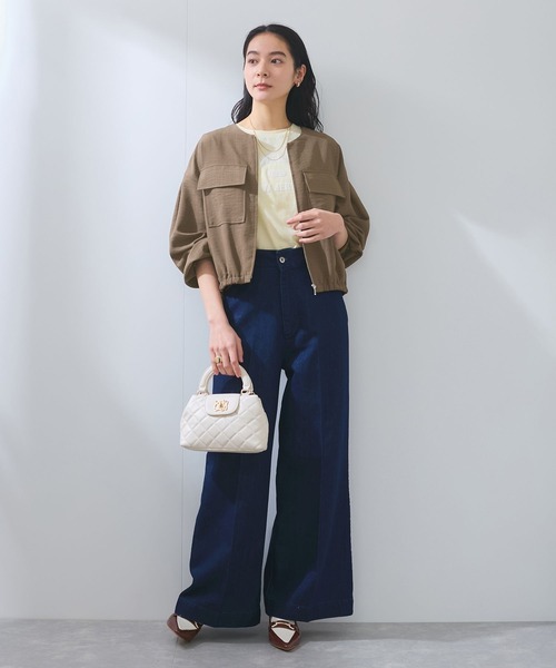 VIS（ビス）の「【WEB限定】気流染めリネンライクダブルポケットブルゾン【防シワ/UVケア/接触冷感/洗える】（ブルゾン・レディース・ベージュ/カーキ/スミクロ・FREE）」の21枚目の写真