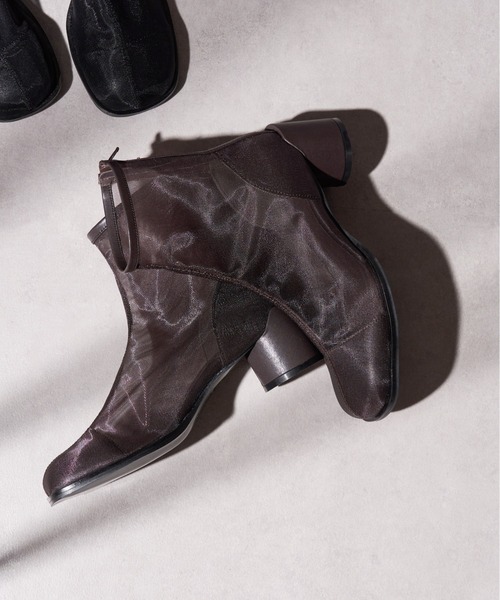 ALM.(アルム)の「【ALM.】ROBE TULLE BOOTS チュールブーツ メッシュブーツ(ブーツ・レディース・ブラウン/ブラック・37/36/38)」の9枚目の写真