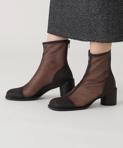 ALM.(アルム)の「【ALM.】ROBE TULLE BOOTS チュールブーツ メッシュブーツ(ブーツ・レディース・ブラウン/ブラック・37/36/38)」の6枚目の写真