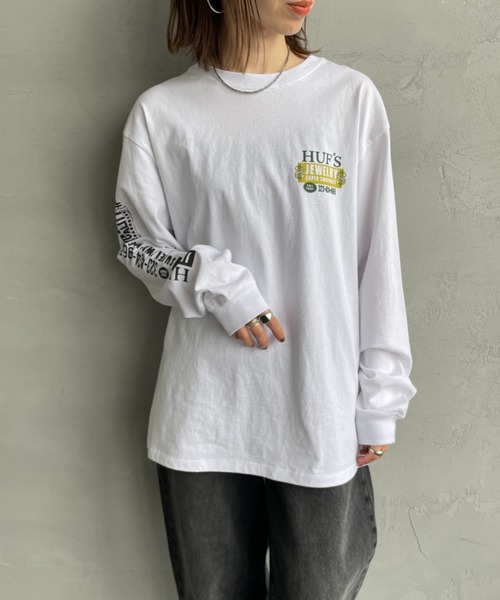 tシャツ 「HUF/ハフ」 JEWELRY バックプリントロンT レディース メンズ HUF/ハフ] JEWELRY バックプリントロンT（Tシャツ/カットソー