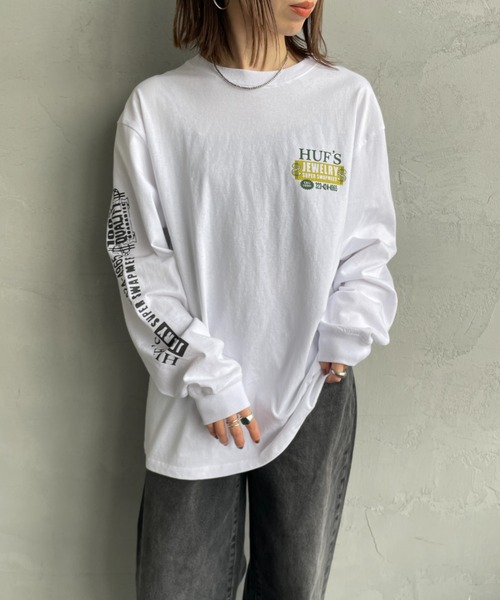 HUF ハフ ジュエリー ロングスリーブ バックプリント Tシャツ トップイズム TopIsm HUF ハフ ジュエリーロングスリーブバック
