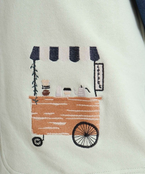 Emago（イマゴ）の「EMAGO コーヒーショップ刺繍ベスト（ベスト・レディース・アイボリー/ネイビー/グリーン・FREE）」の6枚目の写真
