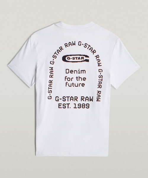 G-STAR（ジースター）の「BACK GRAPHIC ARCH T-SHIRT/バックプリントアーチロゴTシャツ（Tシャツ/カットソー・メンズ・ダークブラック/ホワイト/ダークネイビー/オリーブ・X-SMALL/SMALL/MEDIUM/LARGE/X-LARGE）」の2枚目の写真