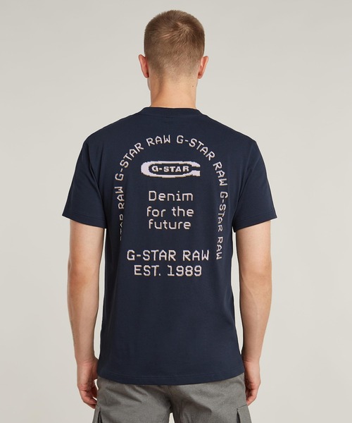 送料込★G-Star★Poster Back Gr R T Tシャツ セール】HANDWRITING BACK PRINT T-SHIRT/グラフィックロゴT
