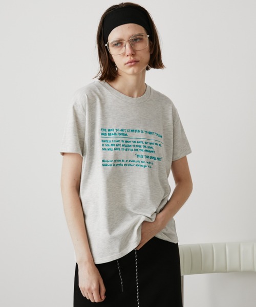 Auntie Rosa Holiday(アンティローザホリデー)の「ネオン刺繍ロゴTEE(Tシャツ/カットソー・レディース・チャコールグレー/オフホワイト/ナチュラル・FREE)」の14枚目の写真