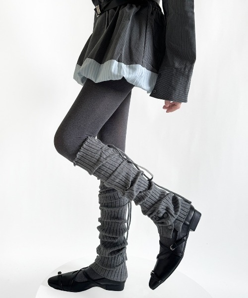 UP START（アップスタート）の「【LAMPOON】メロウリブボタン付きレッグウォーマー（レッグウォーマー・レディース・ベージュ/ホワイト/ブラック/グレー・FREE）」の14枚目の写真