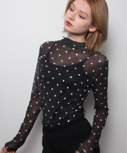 IMARI(イマリ)の「【 IMARI / イマリ 】 ドット シアー メロウ トップス(Tシャツ/カットソー・レディース・アイボリー/ブラック/ホワイト系その他・FREE)」の17枚目の写真