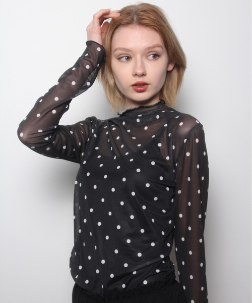 IMARI(イマリ)の「【 IMARI / イマリ 】 ドット シアー メロウ トップス(Tシャツ/カットソー・レディース・アイボリー/ブラック/ホワイト系その他・FREE)」の16枚目の写真