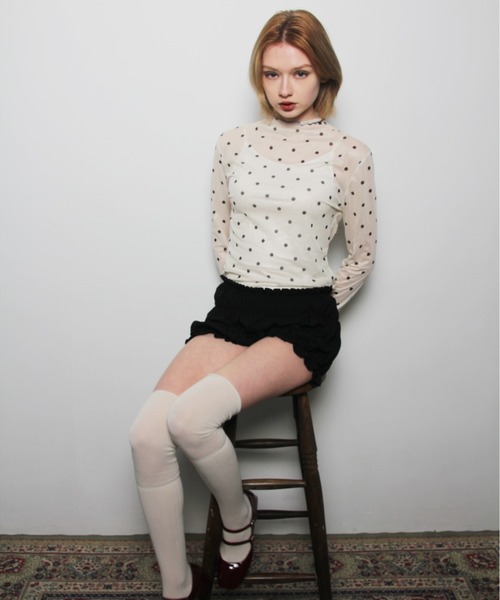 IMARI(イマリ)の「【 IMARI / イマリ 】 ドット シアー メロウ トップス(Tシャツ/カットソー・レディース・アイボリー/ブラック/ホワイト系その他・FREE)」の21枚目の写真