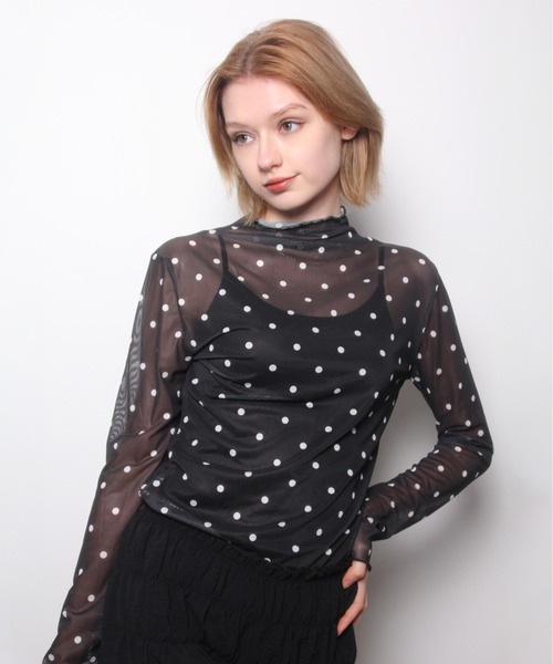 IMARI(イマリ)の「【 IMARI / イマリ 】 ドット シアー メロウ トップス(Tシャツ/カットソー・レディース・アイボリー/ブラック/ホワイト系その他・FREE)」の15枚目の写真