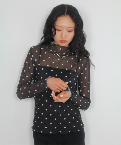 MiArmario♡新品タグ有♡トップス IMARI / イマリ 】 ドット シアー メロウ トップス（Tシャツ