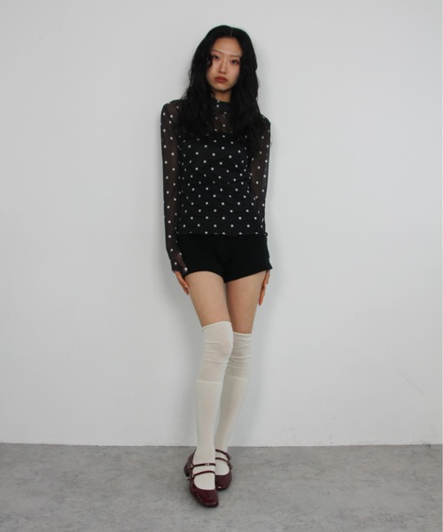 IMARI(イマリ)の「【 IMARI / イマリ 】 ドット シアー メロウ トップス(Tシャツ/カットソー・レディース・アイボリー/ブラック/ホワイト系その他・FREE)」の12枚目の写真