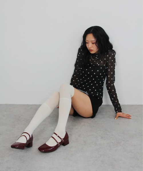 IMARI(イマリ)の「【 IMARI / イマリ 】 ドット シアー メロウ トップス(Tシャツ/カットソー・レディース・アイボリー/ブラック/ホワイト系その他・FREE)」の5枚目の写真