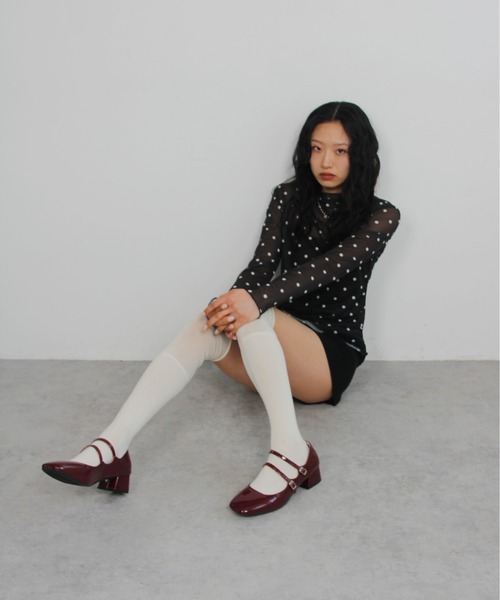 IMARI(イマリ)の「【 IMARI / イマリ 】 ドット シアー メロウ トップス(Tシャツ/カットソー・レディース・アイボリー/ブラック/ホワイト系その他・FREE)」の6枚目の写真