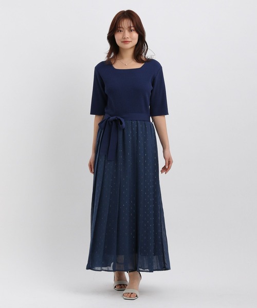 Andemiu(アンデミュウ)の「ラメドットドッキングワンピース327795(ワンピース・レディース・ブラック/ライトグレー/ネイビー・FREE)」の12枚目の写真