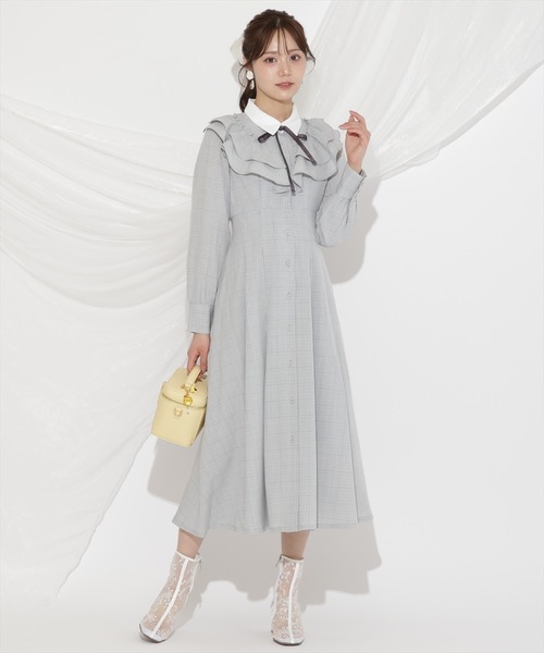 WILLSELECTION(ウィルセレクション)の「配色襟ダブルフリルシャツワンピース(ワンピース・レディース・グレー系その他/ライトグレー/ベージュ・FREE)」の16枚目の写真