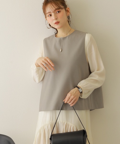 LAULEN（ローレン）の「back open oversize vest /バックオープンオーバーサイズ ベスト（ベスト・レディース・ブラック/グレー・FREE）」の6枚目の写真